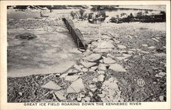 Great Ice Field Roaring Down the Kennebec River Postcard