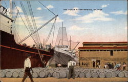 The Docks at Brunswick, GA Postcard