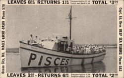 Pisces Deep Sea Fishing Boat Postcard