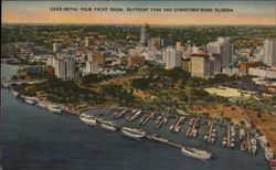 Royal Palm Yacht Basin, Bayfront Park and Downtown Postcard