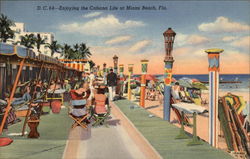 Enjoying the Cabana Life Miami Beach, FL Postcard Postcard