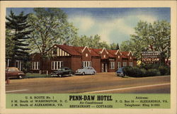 Penn-Daw Hotel Alexandria, VA Postcard Postcard