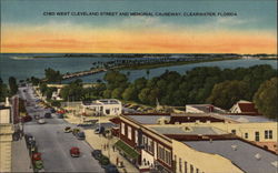 C180 West Cleveland Street and Memorial Causeway Postcard