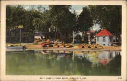 Boat Livery, Cedar Beach Postcard