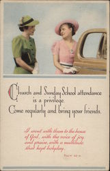 Church and Sunday School attendance is a privilege Religious Postcard Postcard