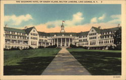 The Sagamore Hotel on Green Island, Bolton Landing Lake George, NY Postcard Postcard