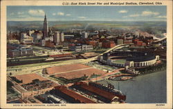 East Ninth Street Pier and Municipal Stadium Cleveland, OH Postcard Postcard