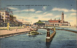 Casino and Wesley Lake Postcard