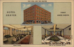 Hotel Graver Fargo, ND Postcard Postcard