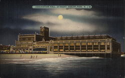 Convention Hall at Night Asbury Park, NJ Postcard Postcard