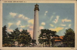 Light House, Cape May Point Postcard