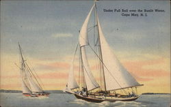 Under Full Sail over the Sunlit Water Cape May, NJ Postcard Postcard