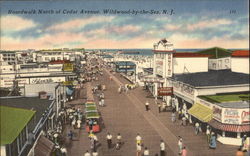 Boardwalk North of Cedar Avenue Wildwood-by-the-Sea, NJ Postcard Postcard