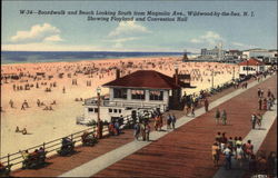 Boardwalk and Beach looking South from Magnolia Avenue Postcard