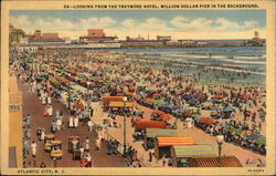 Looking from the Traymore Hotel, Million Dollar Pier in the background Postcard