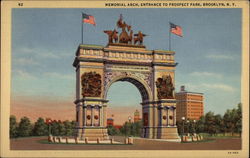 Memorial Arch, Entrance to Prospect Park, Brooklyn New York, NY Postcard Postcard