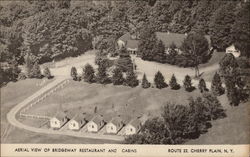 Aerial view of Bridgeway Restaurant and Cabins, Route 22 Cherryplain, NY Postcard Postcard