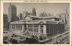 Public Library - 42nd Street and Fifth Avenue Postcard