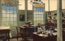 Edison at his desk in Laboratory Office Fort Myers, FL Postcard Postcard