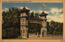 Entrance to Euclid Beach Park Cleveland, OH Postcard Postcard