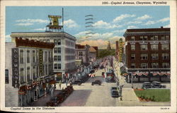 Capitol Avenue, Capitol Dome in the Distance Cheyenne, WY Postcard Postcard