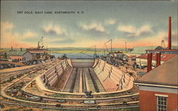 Dry Dock, Navy Yard Postcard