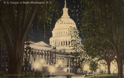 U.S. Capitol at Night Postcard