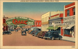 Looking West on Bankhead Highway Mineral Wells, TX Postcard Postcard