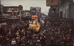 Rex Greets His Subjects on Canal Street, Mardi Gras Day Postcard