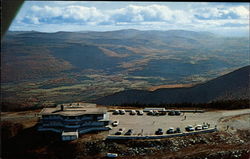 Aerial View of Sky Line Inn and Parking Area on the Summit of Mt. Equinox Postcard