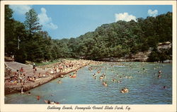 Bathing Beach and Lake, Pennyrile Forest State Park Dawson Springs, KY Postcard Postcard