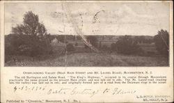 Overlooking Valley Near Main Street and Mt. Laurel Road Moorestown, NJ Postcard Postcard