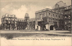 Main Entrance, Thompson Library & Left Wing, Vasasar College Poughkeepsie, NY Postcard Postcard