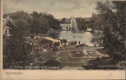 Floral Garden and Lakes, Soldiers' Home Postcard