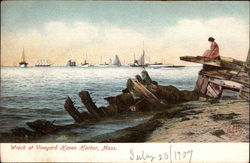 Wreck at Vineyard Haven Harbor Postcard