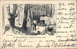 An Old-Fashioned Vermont Sugar Camp Postcard