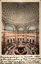 Reading Room in Rotunda, Library of Congress Washington, DC Washington DC Postcard Postcard