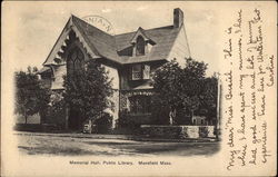 Memorial Hall Public Library Postcard