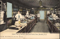 Interior View of Sanborn's Drug and Variety Store Meredith, NH Postcard Postcard