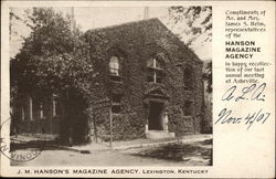 J.M. Hanson's Magazine Agency Postcard