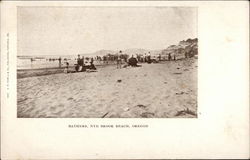 Nye Brook Beach, Bathers and Beach Scene Postcard