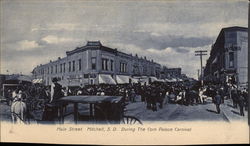 Main Street during the Corn Palace Carnival Postcard