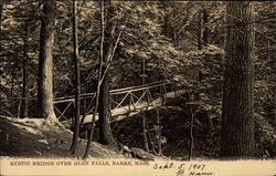 Rustic Bridge over Glen Falls Barre, MA Postcard Postcard