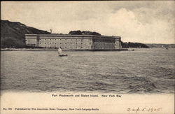 Fort Wadsworth and Staten Island, New York Bay Postcard Postcard