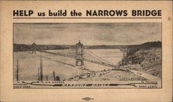 Help Us Build the Narrows Bridge Bremerton, WA Postcard Postcard