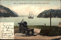 View up Hudson River from Sea Coast Battery Postcard