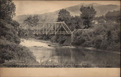 Susquehanna River and Lower Bridge Oneonta, NY Postcard Postcard