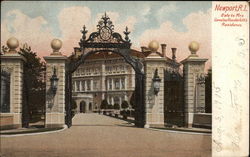 Gate to Mrs. Cornelius Vanderbilt's Residence Newport, RI Postcard Postcard