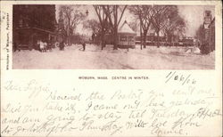 Centre in Winter Woburn, MA Postcard Postcard