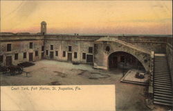 Court Yard, Fort Marion Postcard